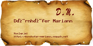Dörnhöfer Mariann névjegykártya